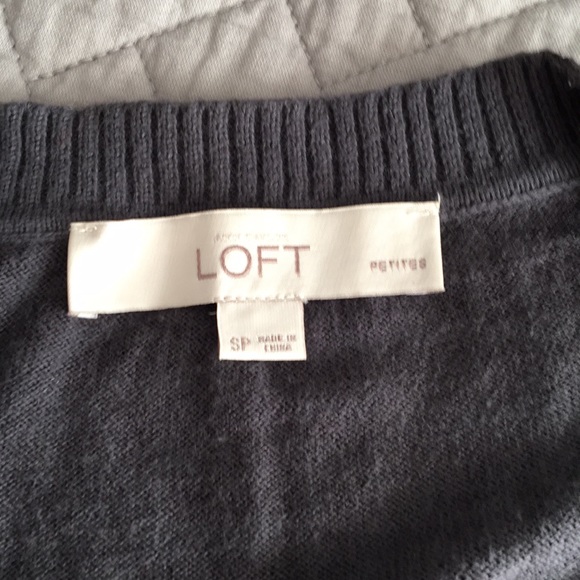 Loft patterned black/gray Pima cotton sweater - Picture 2 of 3